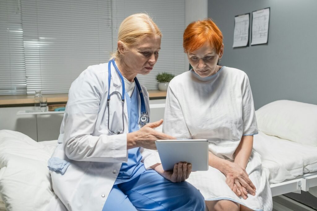 Doctor discussing treatment with patient